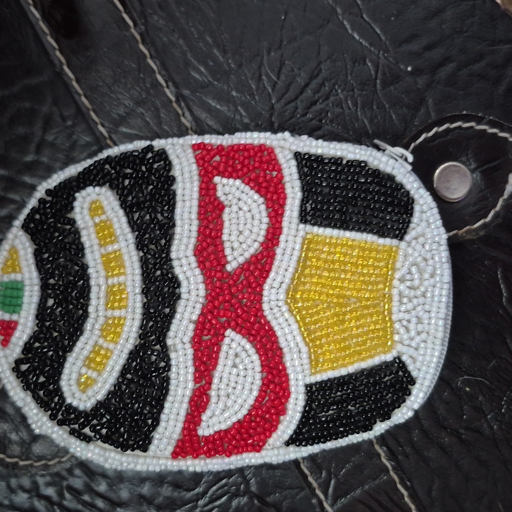 Beaded Mask Coin Purse Vintage 5" Really Cool! - Picture 3 of 7
